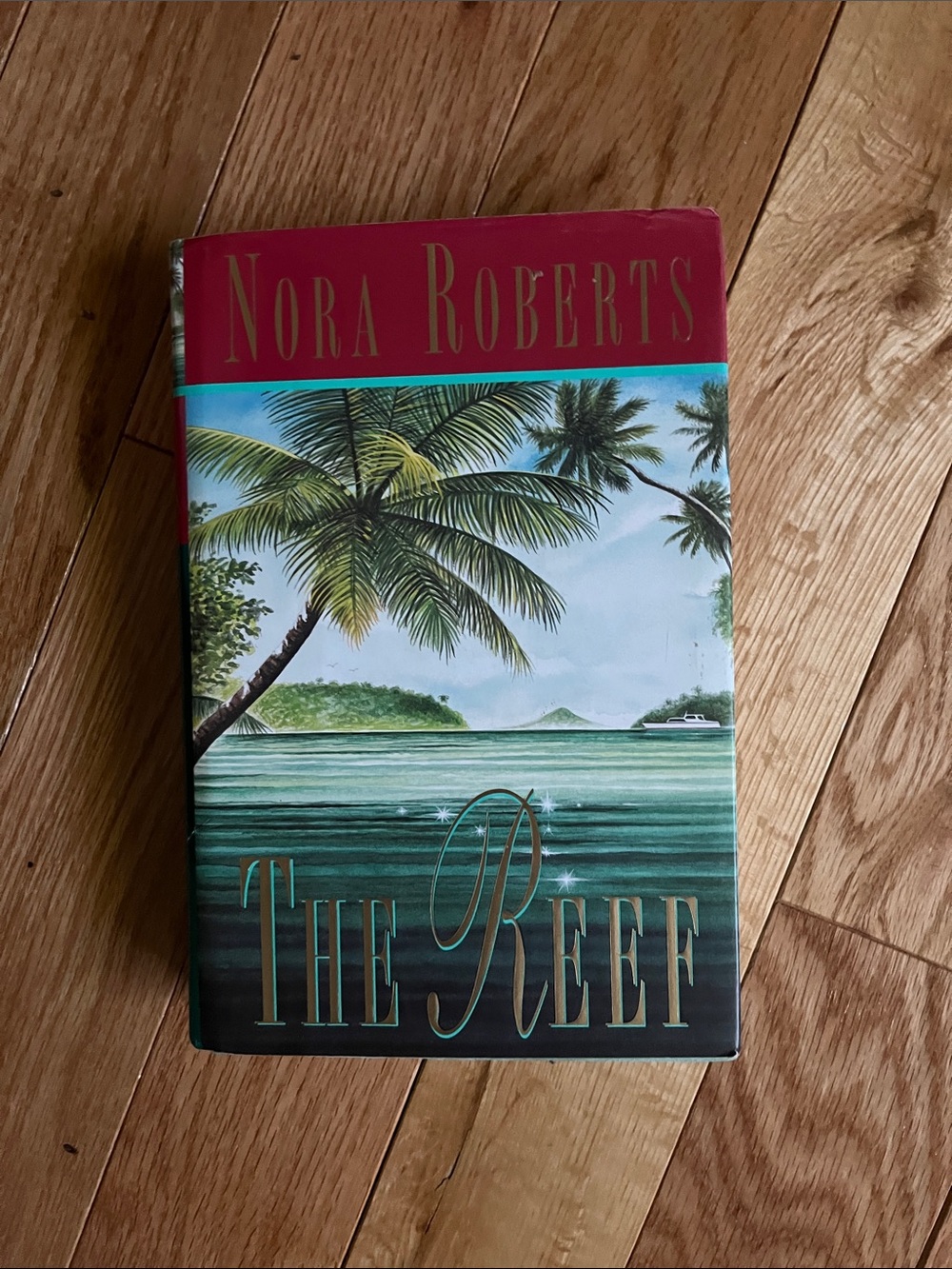 The Reef By Nora Roberts Hardcover Book - Teal & Red